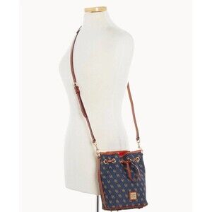 Dooney Bourke Gretta SMALL Drawstring Logo Bucket  NAVY NWT